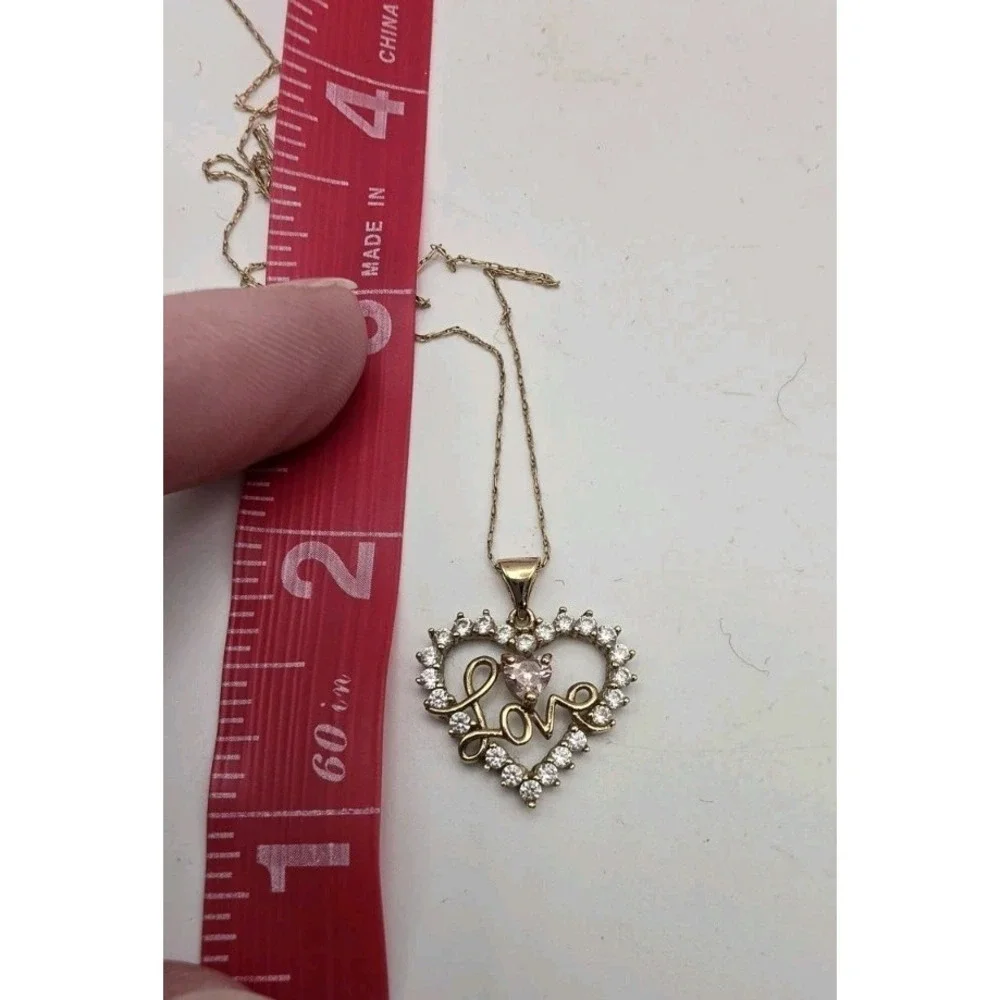 10k Gold Love Pendant and 22